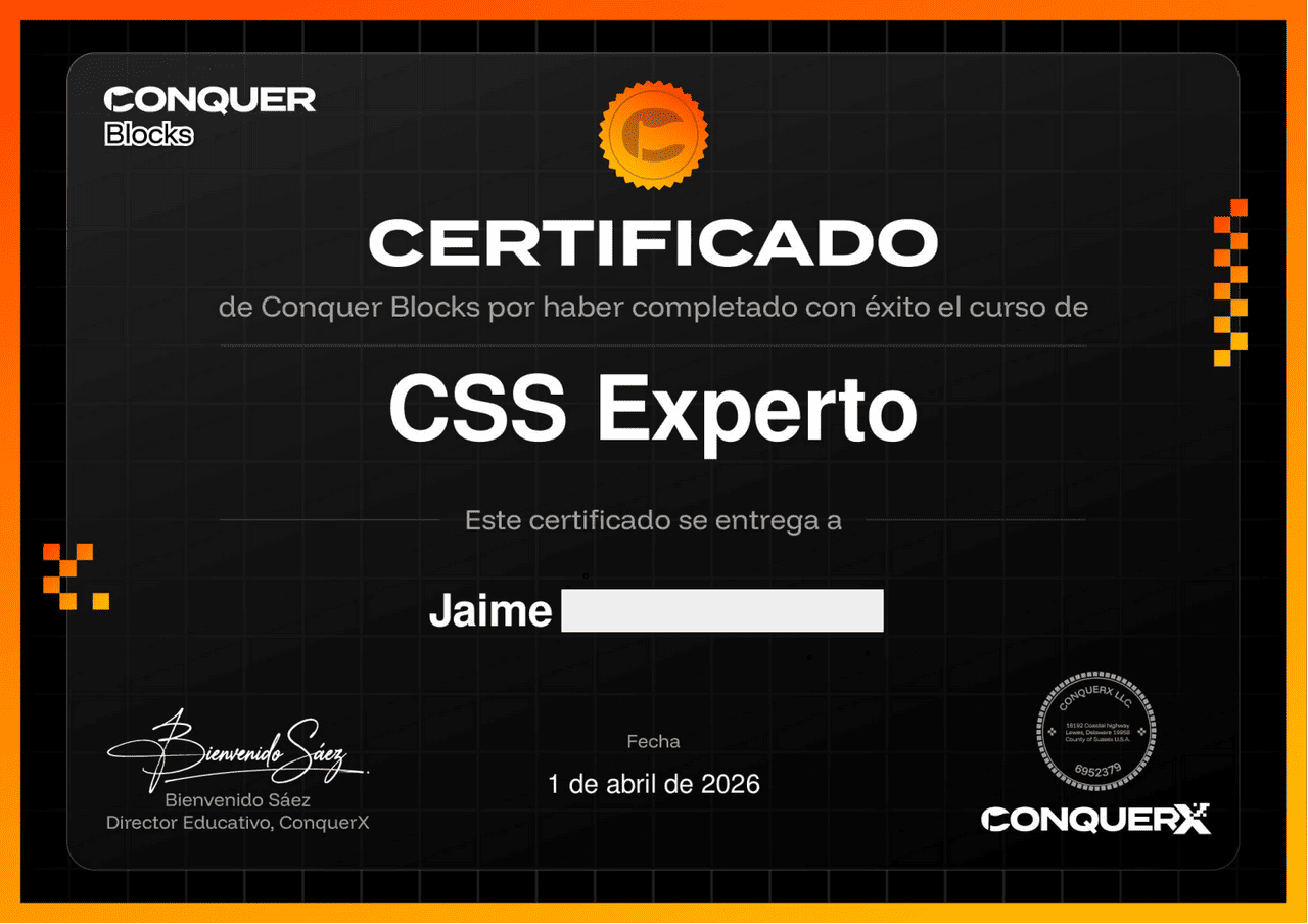Conseguí el Certificado de CSS Experto