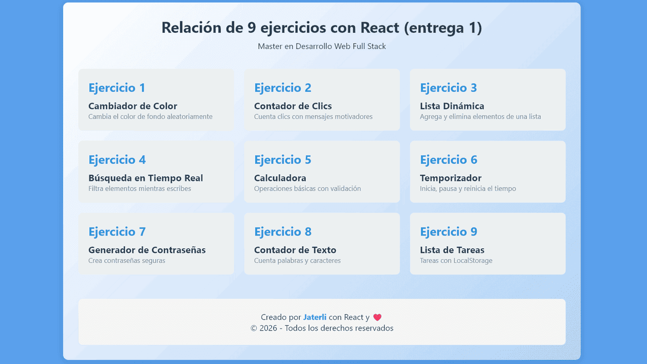 Migración de 9 aplicaciones interactivas de JavaScript a React
