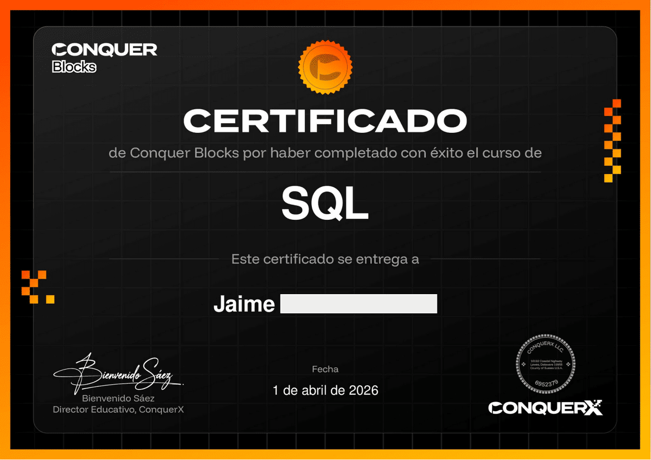Conseguí el Certificado de SQL