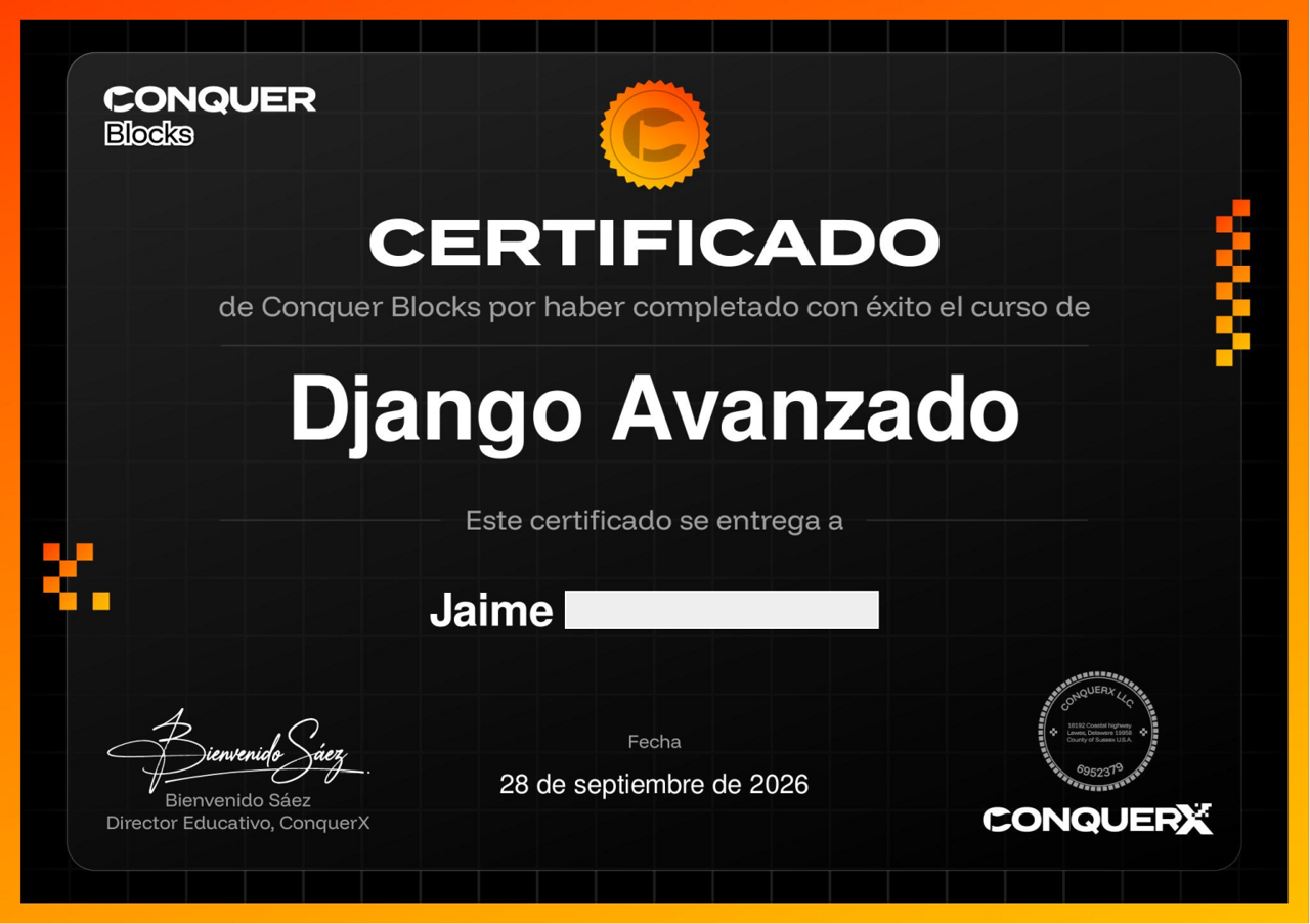 Conseguí el Certificado de Django Avanzado