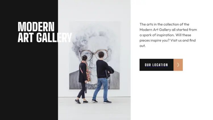Modern Art Gallery: Mini-site responsive con dos vistas