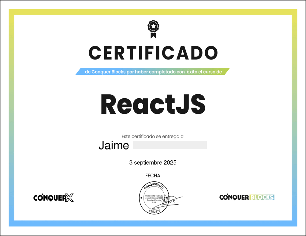 Certificado de ReactJS