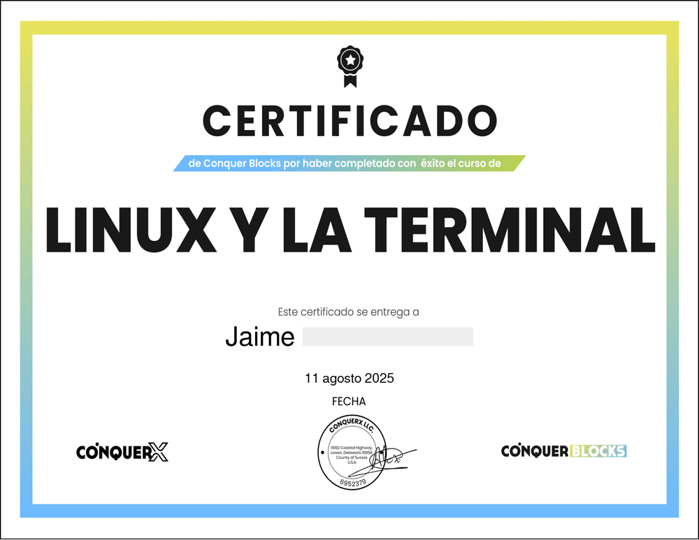 Certificado de Linux y la Terminal de Linux