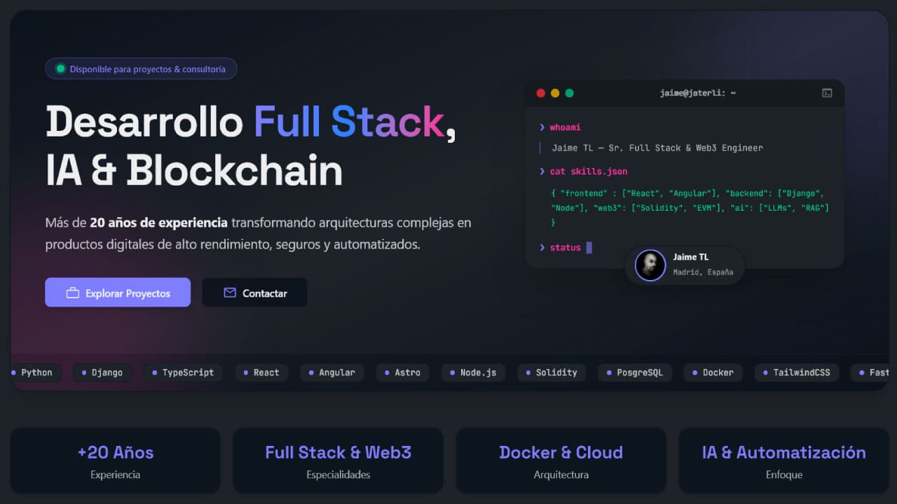 Renovación web: alineando mi carta de presentación con mi evolución Full Stack