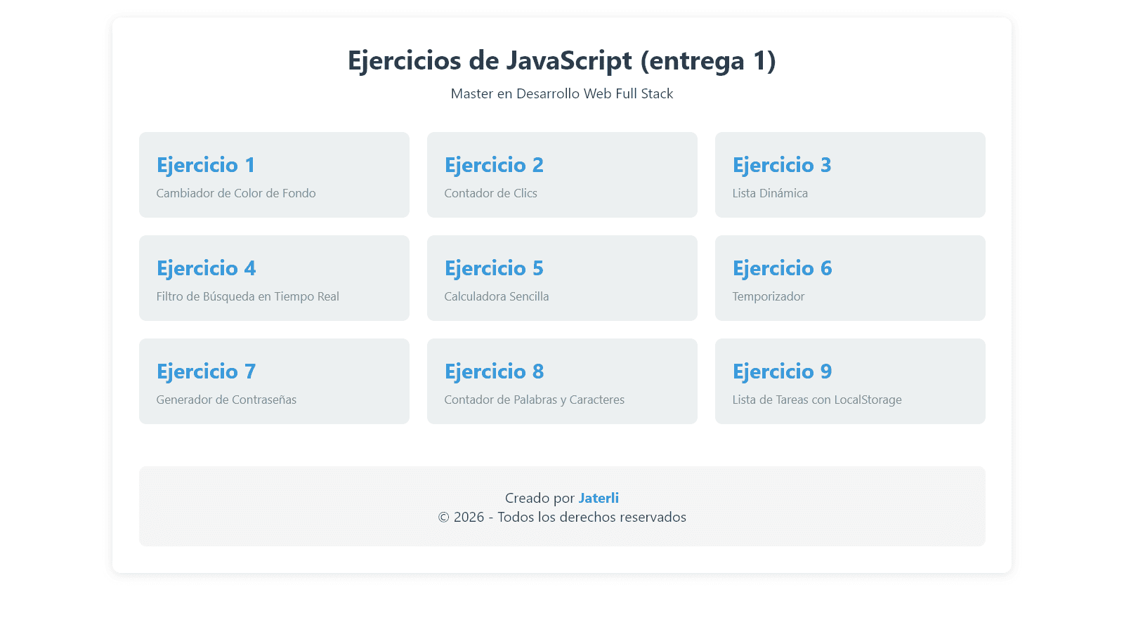 9 aplicaciones interactivas en Javascript para practicar DOM y eventos